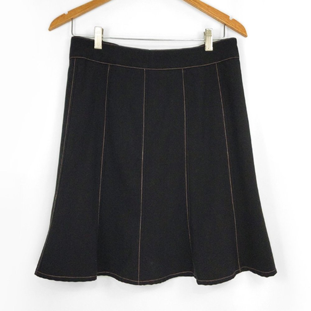V Generation Black Flared A-Line Skirt M